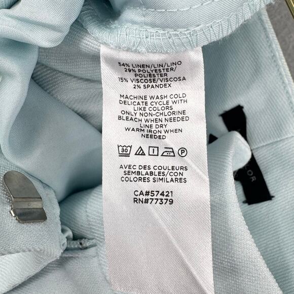Ann Taylor NWT Pastel Blue Linen Blend The Straight Curvy Fit Pants Trousers - Picture 8 of 8